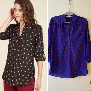 ModCloth Fun2Fun Blue with Red dots Tunic